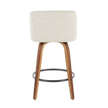 Mid-Century counter stool padded seat and curved wood legs on Tampa Home & Garden Store