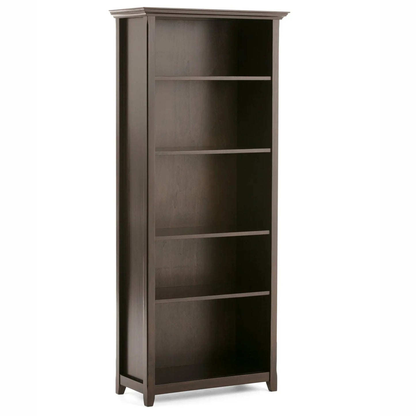 Amherst Five Shelf Bookcase Handcrafted Wood