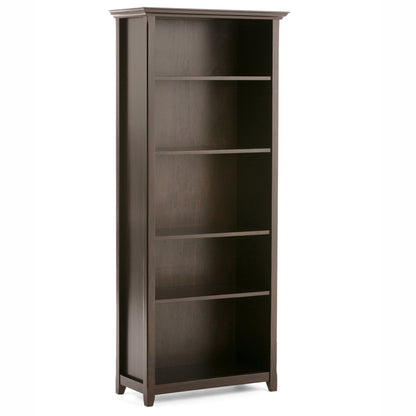Amherst wooden bookcase by HouseOfZazla with adjustable shelves in dark espresso finish on Tampa Home & Garden Store