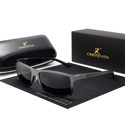 KingsSeven luxury sunglasses gray aluminum-magnesium frame with dark polarized lenses UV400 on Tampa Home & Garden Store