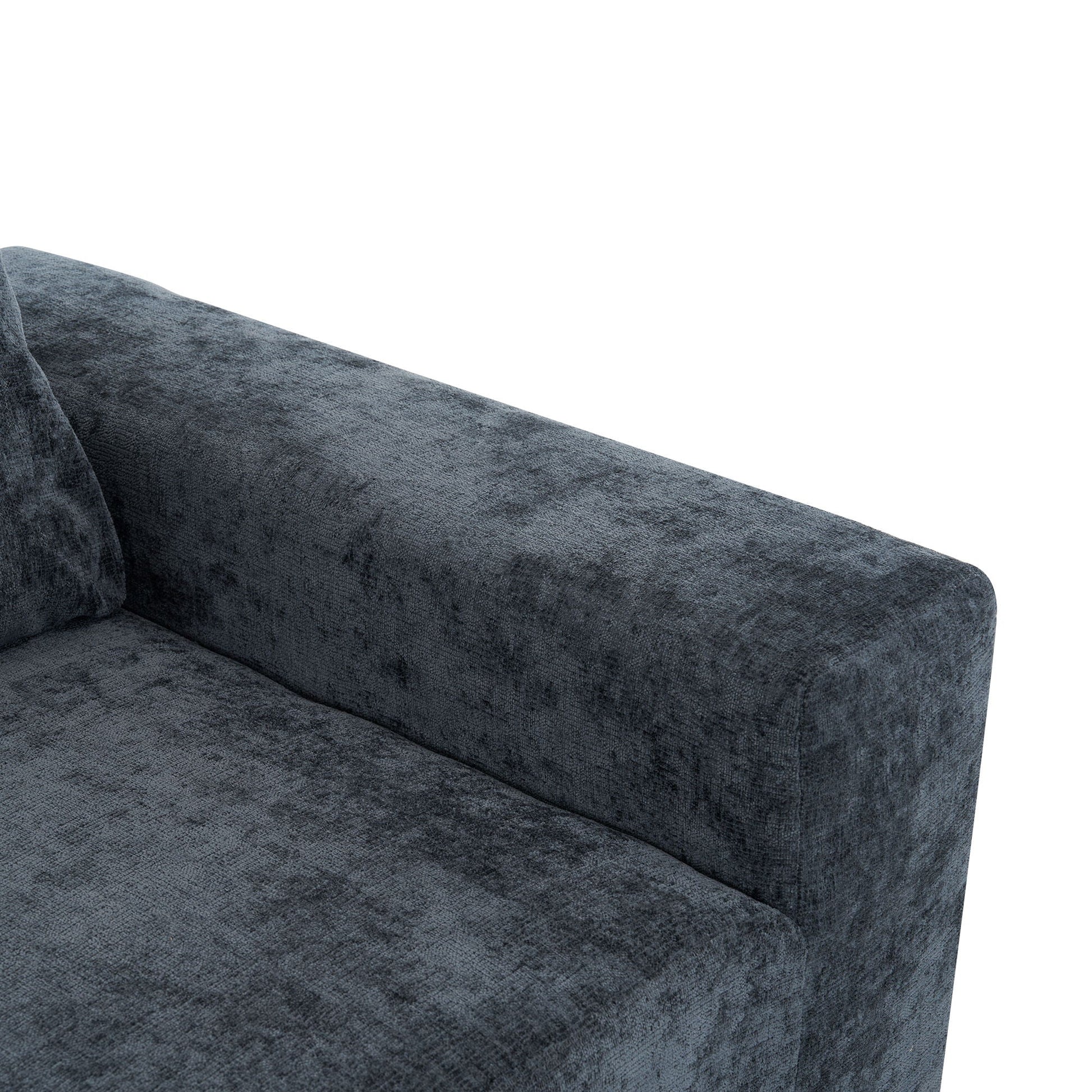 Modular Cloud Sectional Sofa deep-seat cushions in blue textured upholstery by HouseOfZazla on Tampa Home & Garden Store