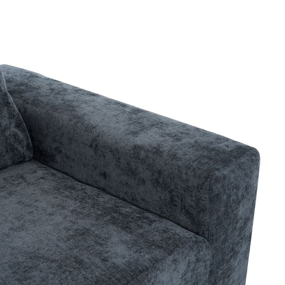 Modular Cloud Sectional Sofa deep-seat cushions in blue textured upholstery by HouseOfZazla on Tampa Home & Garden Store