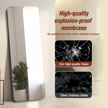 Full-Body Round-Corner Mirror by HouseOfZazla in white frame on Tampa Home & Garden Store