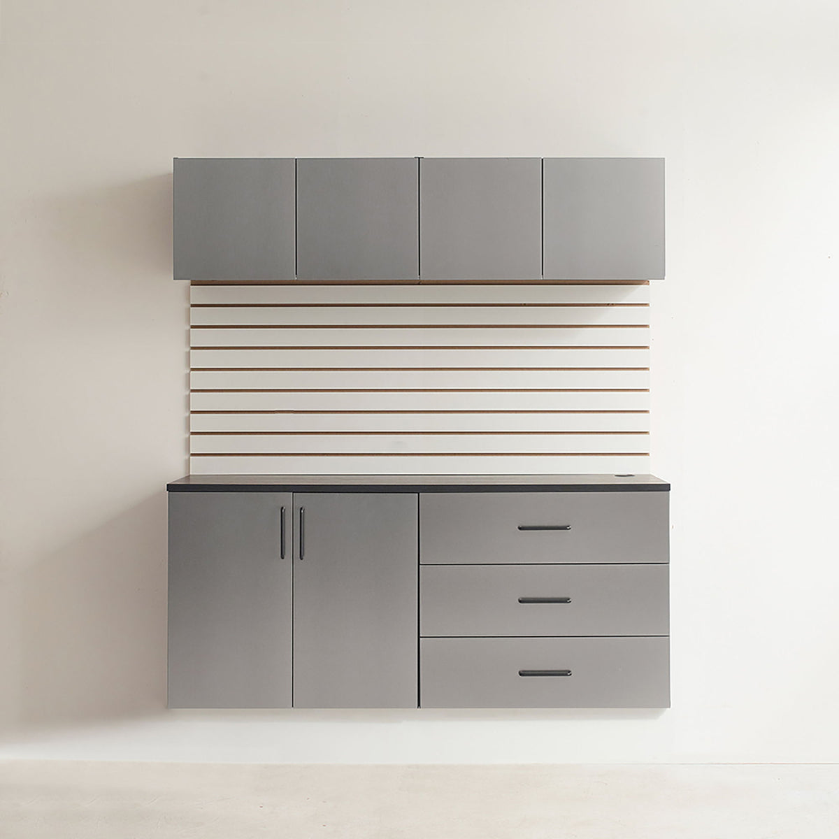 Garage Cabinet Set with Soft Closing Drawers in metallic gray by HouseOfZazla on Tampa Home & Garden Store