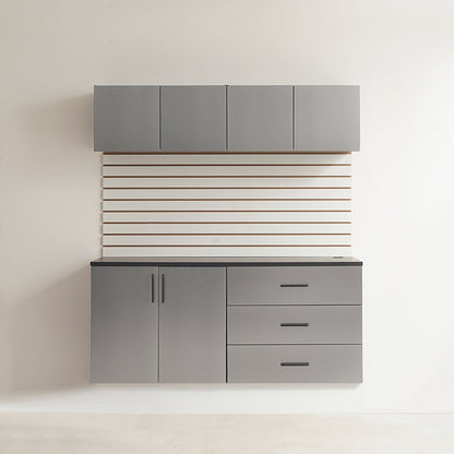 Garage Cabinet Set with Soft Closing Drawers in metallic gray by HouseOfZazla on Tampa Home & Garden Store