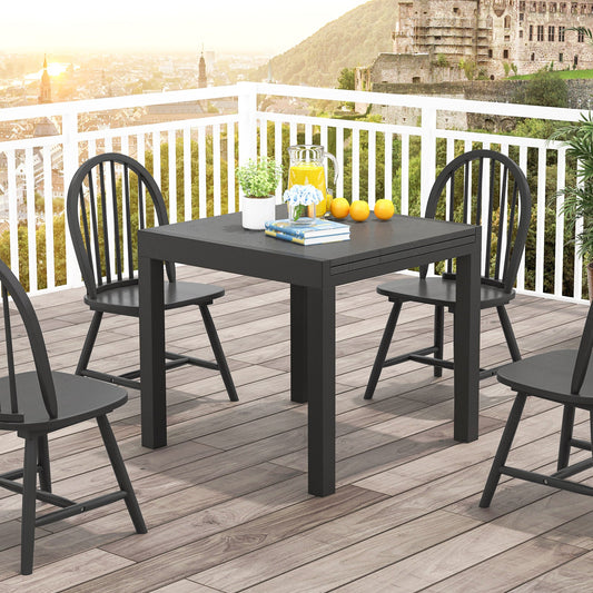 31.5 inches-63 inches Adjustable Patio Expandable Dining Table for 4-6 Person-Gray - Tampa Home & Garden Store