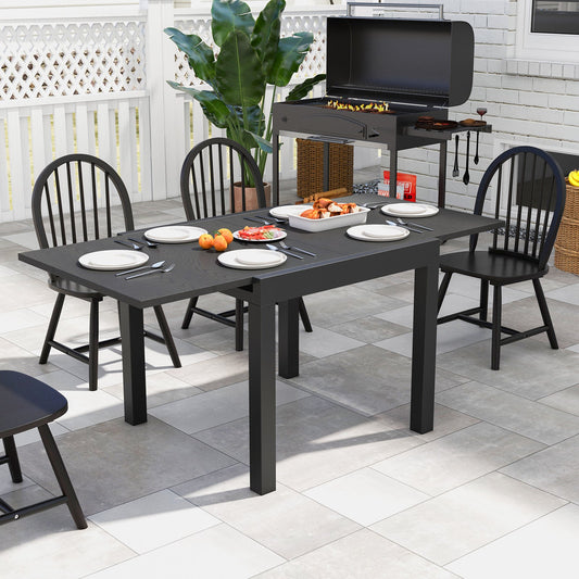 31.5 inches-63 inches Adjustable Patio Expandable Dining Table for 4-6 Person-Gray - Tampa Home & Garden Store