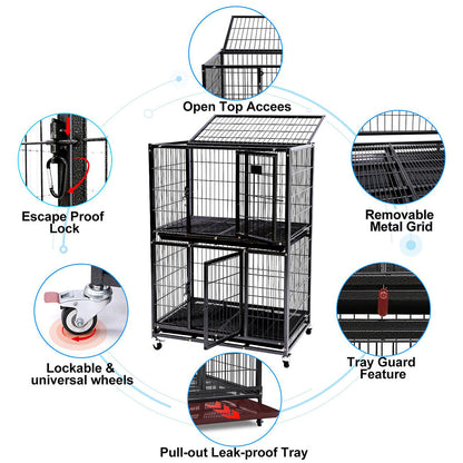 31" Two-Tier Dog Crate 46A - Tampa Home & Garden Store