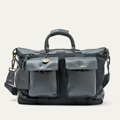 Canvas & Leather Travel Duffle by Will Leather Goods in dark gray canvas with leather trim on Tampa Home & Garden Store