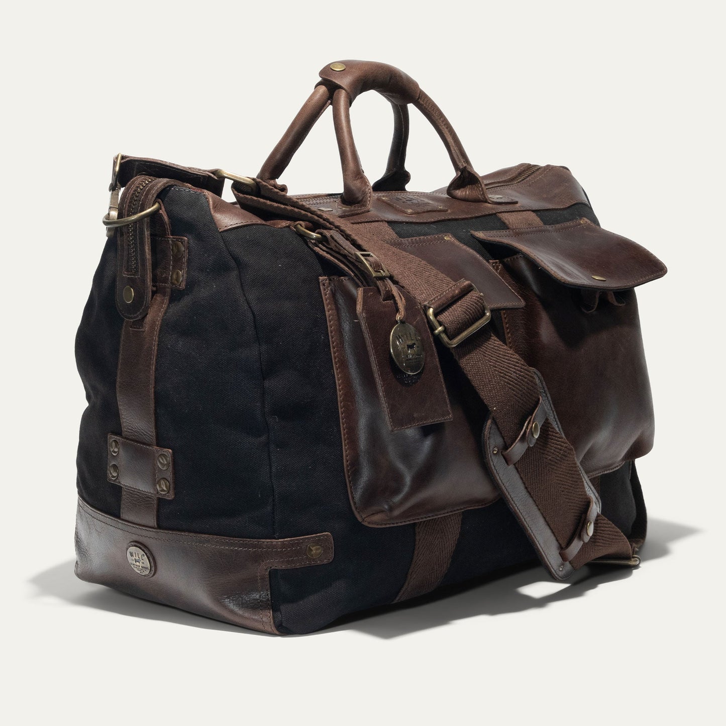 Canvas & Leather Travel Duffle bag with brown leather trim by Will Leather Goods on Tampa Home & Garden Store