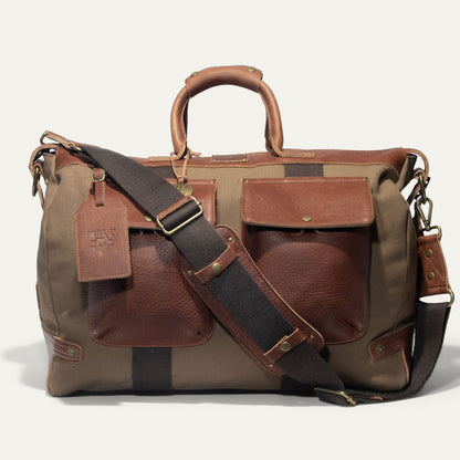 Canvas & Leather Travel Duffle by Will Leather Goods with leather trim and canvas body on Tampa Home & Garden Store