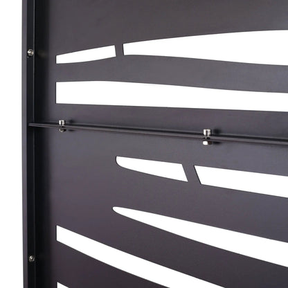 Outdoor & Indoor Privacy Screen metal privacy screen panel with curved slat cuts in black finish on Tampa Home & Garden Store