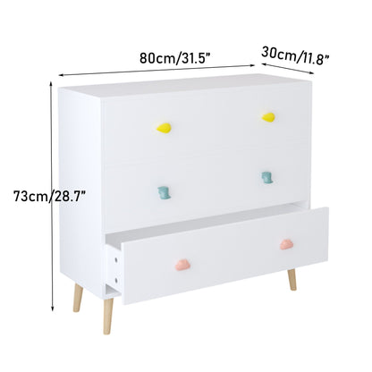 Solid Wood Three Drawer Dresser in the Nursery