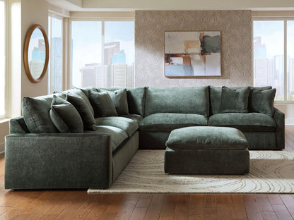 Carriage View 3-Piece Sectional Jade in jade-green velvet, Unique Piece Furniture sofa set on Tampa Home & Garden Store