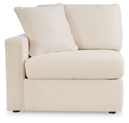 Modmax Oyster stationary sectional with beige fabric and two plush back cushions on Tampa Home & Garden Store