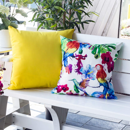 Multicolor Tropical Parrot and Solarium Pillow