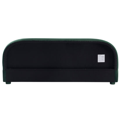 Dark Green Velvet Bed Frame and Headboard