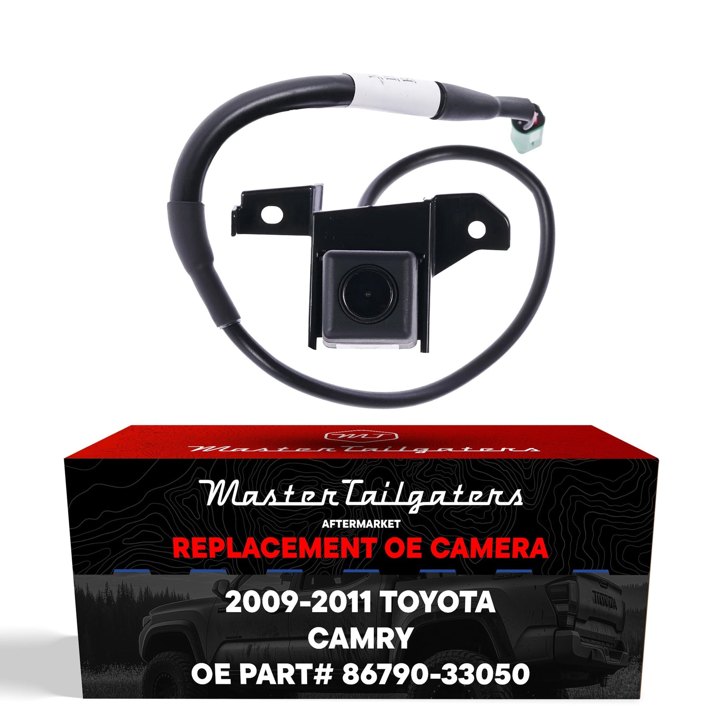 Master Tailgaters OEM backup camera for Toyota Camry 2009–2011 push-button start; black housing on Tampa Home & Garden Store