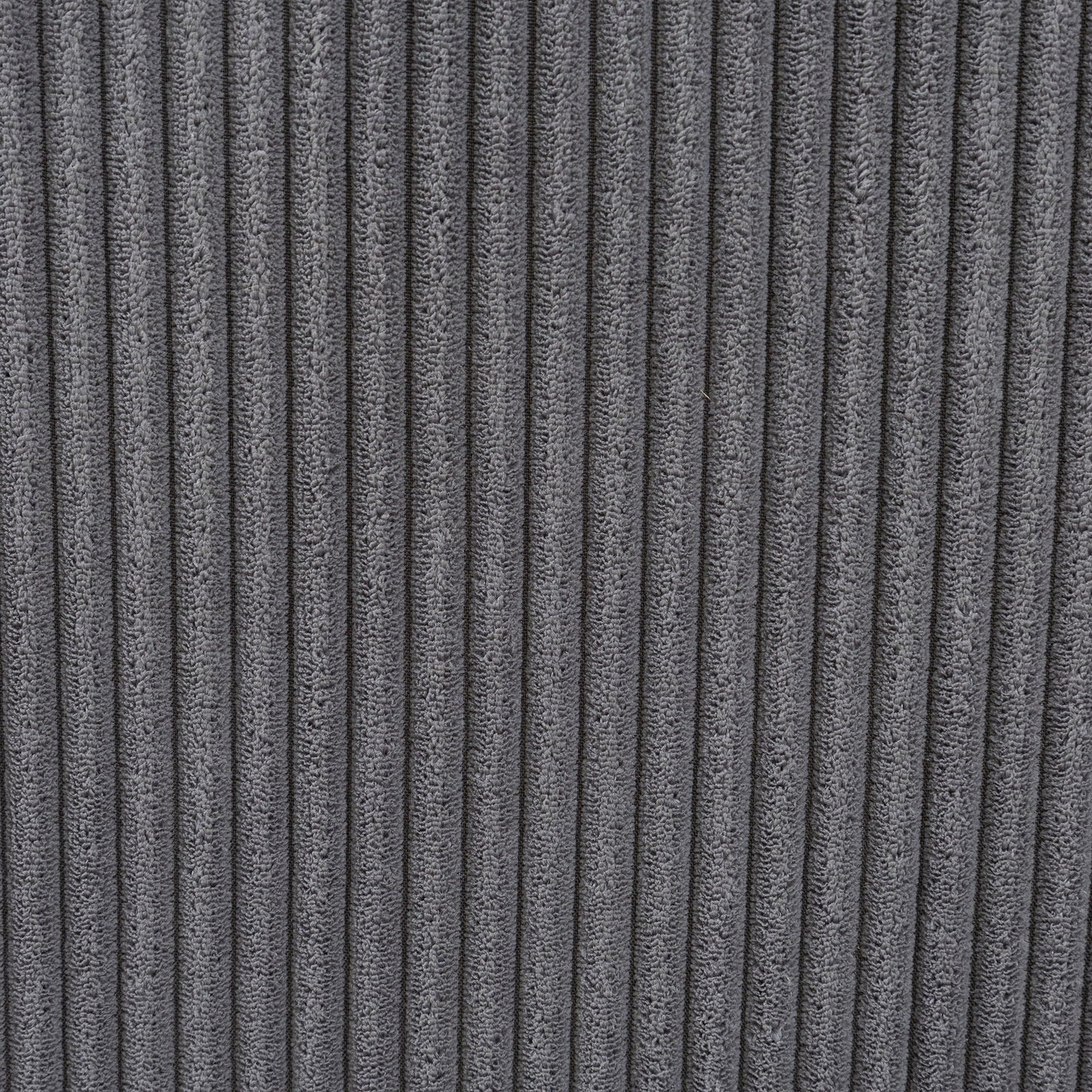 Upholstery fabric grey plush with dark vertical stripes close-up on Tampa Home & Garden Store