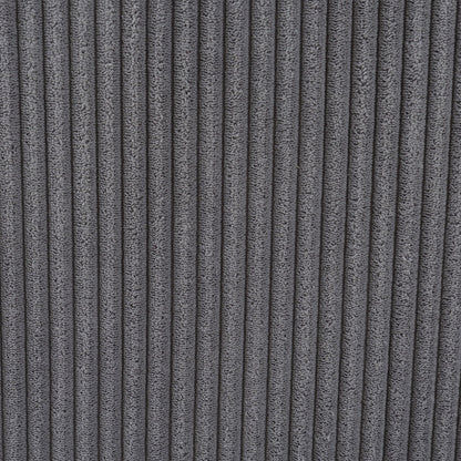 Upholstery fabric grey plush with dark vertical stripes close-up on Tampa Home & Garden Store