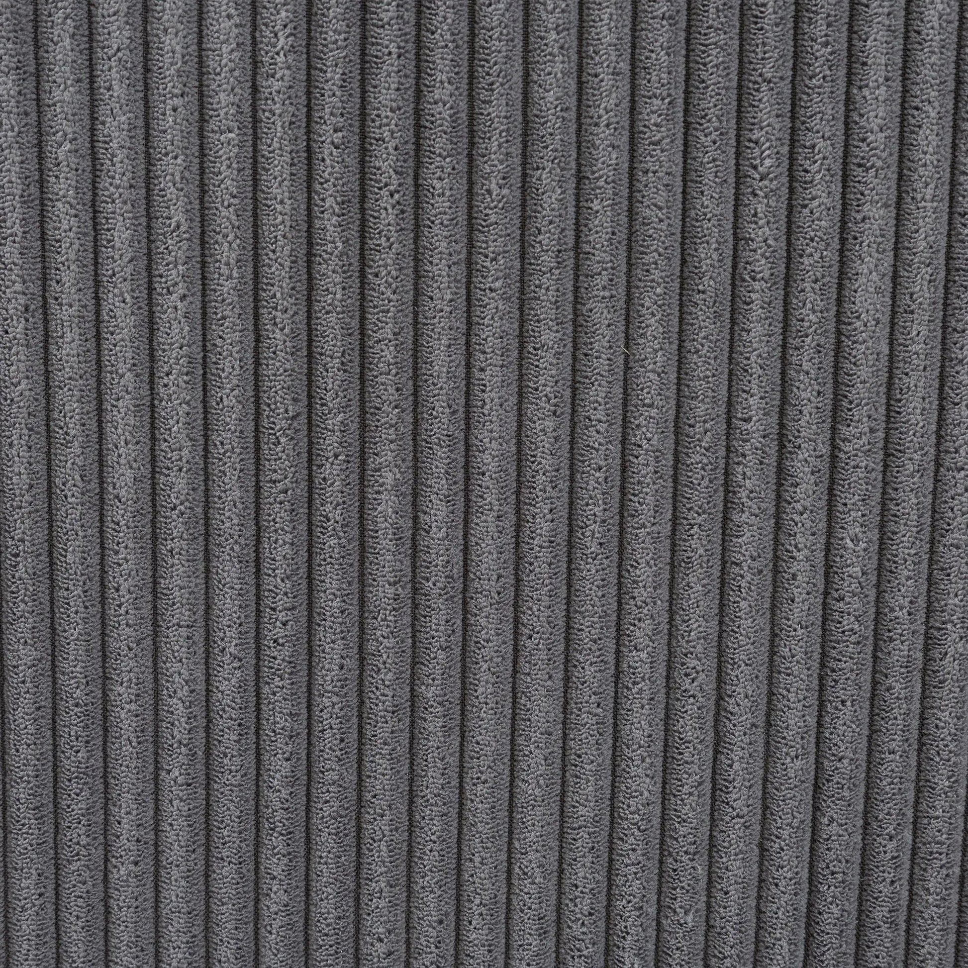 Melody sleeper sectional sofa upholstery close-up in gray with vertical ribbed stripes on Tampa Home & Garden Store