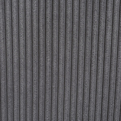 Melody sleeper sectional sofa upholstery close-up in gray with vertical ribbed stripes on Tampa Home & Garden Store
