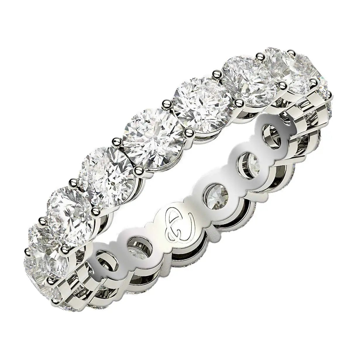 Round cut lab grown diamond eternity ring in 14k white gold with 3 cttw FG/VS2 Bids.com on Tampa Home & Garden Store