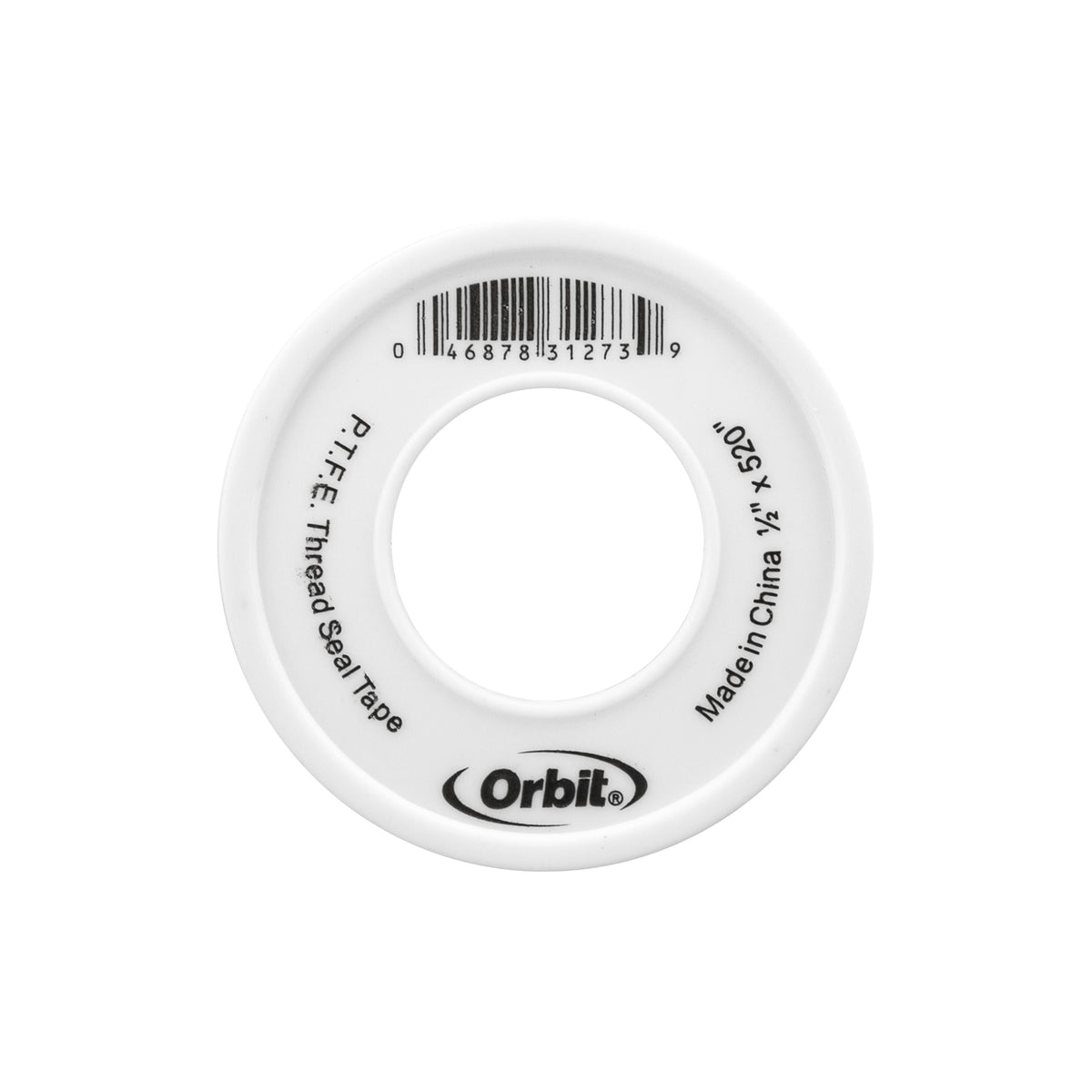 Orbit Irrigation 1/2 in x 520 in pipe thread seal tape on white plastic spool on Tampa Home & Garden Store