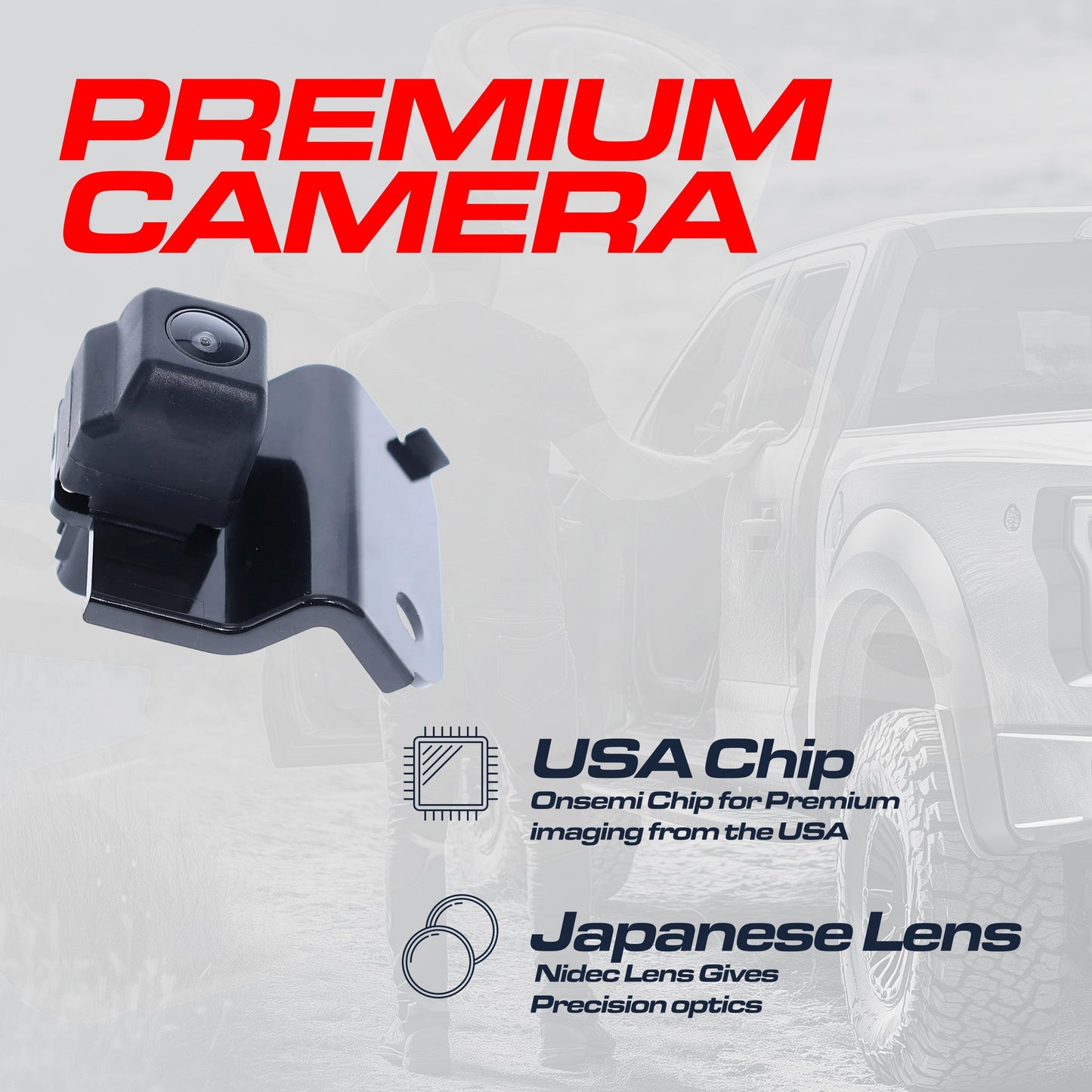 Master Tailgaters OEM backup camera for Toyota FJ Cruiser on mounting bracket on Tampa Home & Garden Store