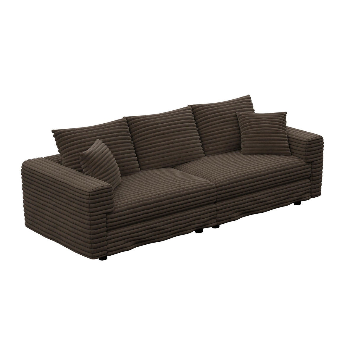 Deep Seat Sofa Bed With Ottoman and Soft Pillows