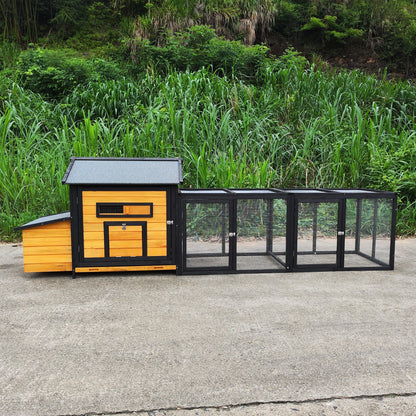 Wooden Chicken Coop and Large Outdoor Run Space