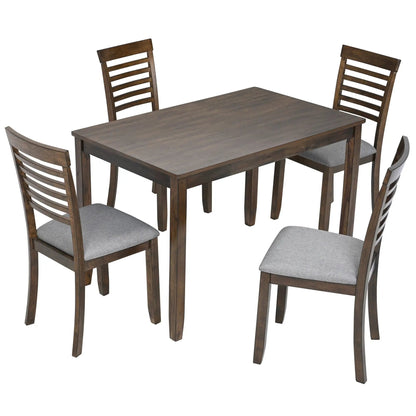 5 Piece Modern Dining Set Table With Chairs