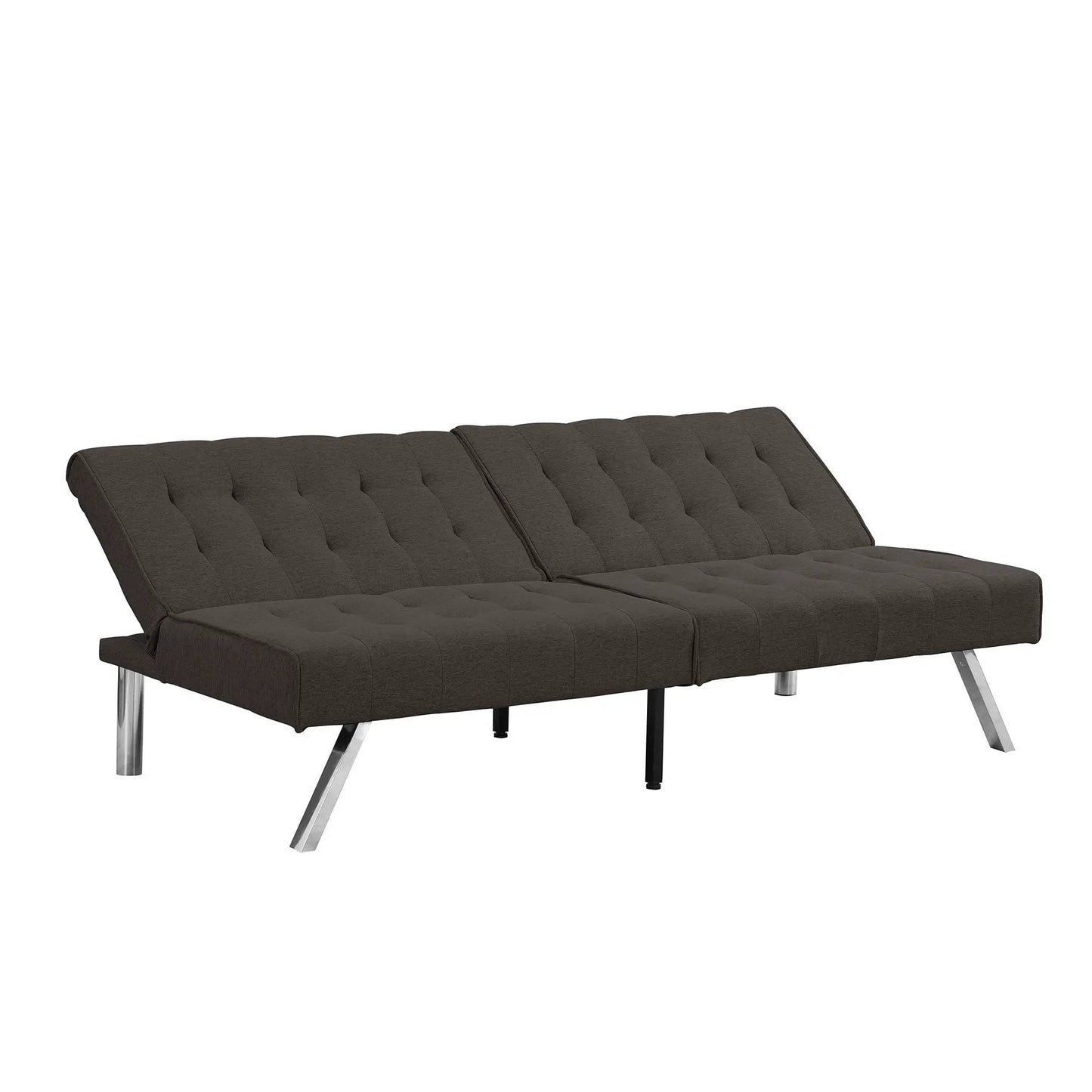 Futon sofa bed dark gray tufted fabric with chrome legs by Unique Piece Furniture on Tampa Home & Garden Store
