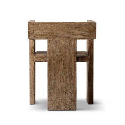 Sculptural Block Accent Arm Chair in brown reclaimed elm by HouseOfZazla on Tampa Home & Garden Store