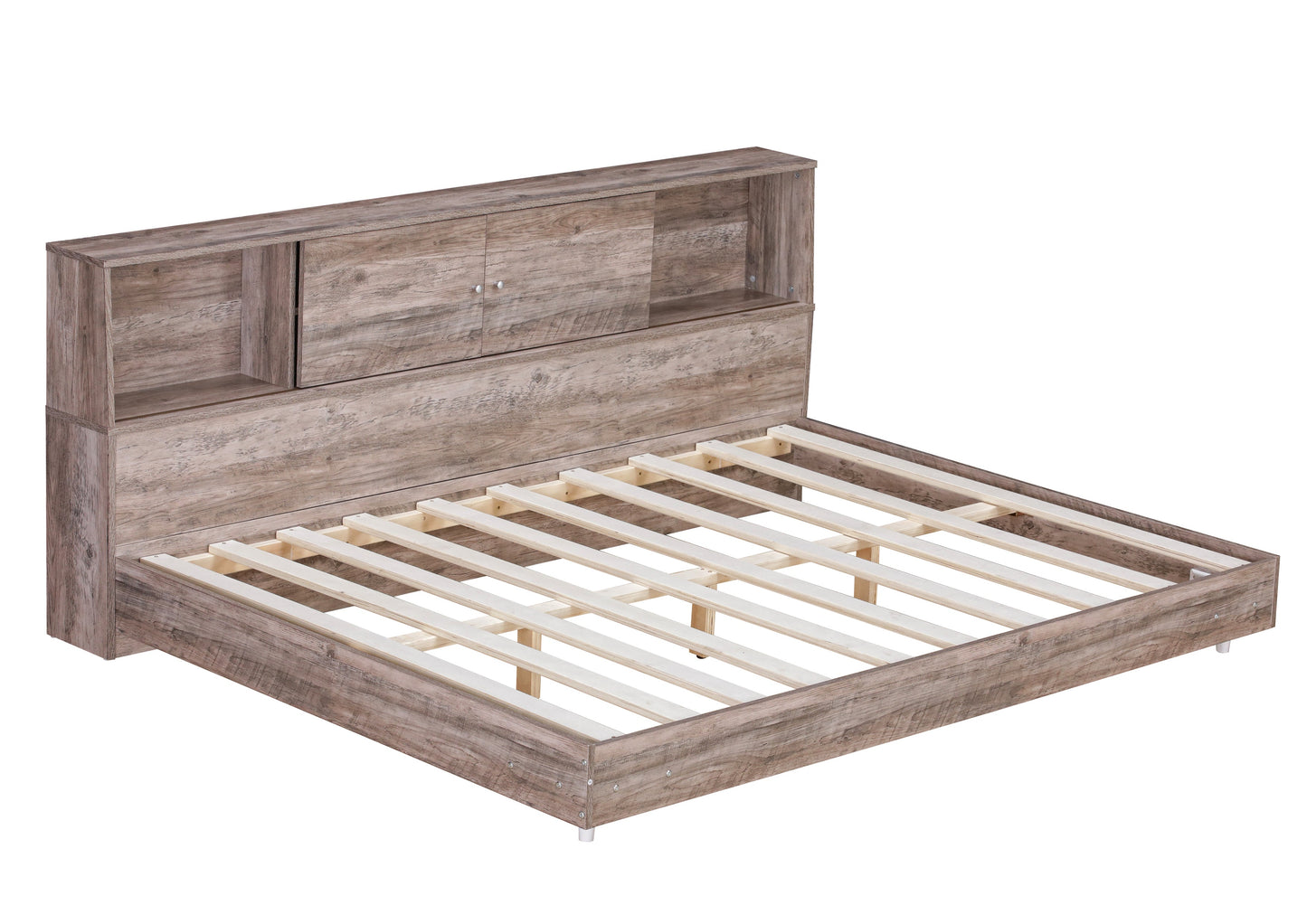 Full Size Daybed Frame with Storage Bookcases Wood Light Oak - Tampa Home & Garden Store