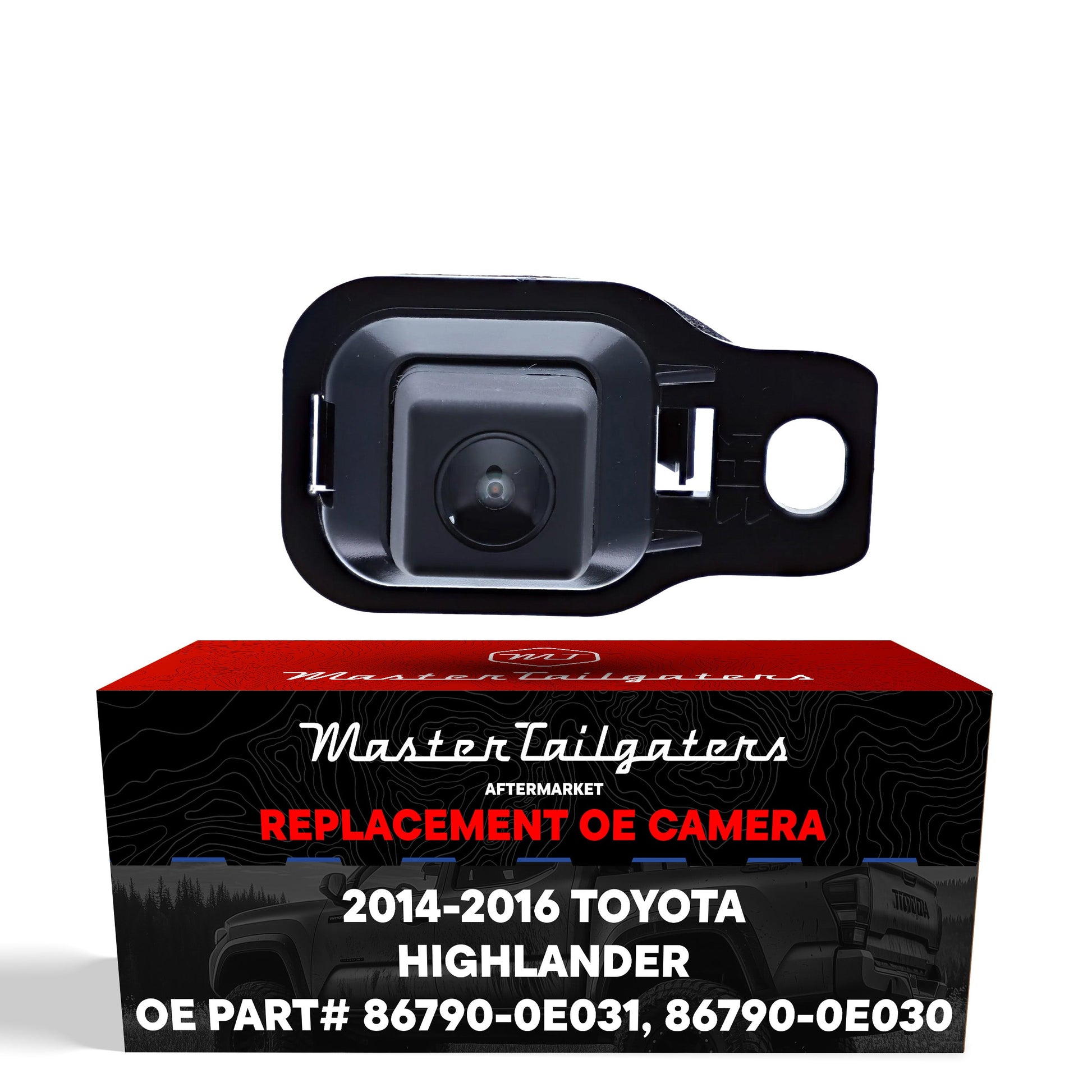 Master Tailgaters black OEM backup camera for Toyota Highlander 2014-2016 with mounting frame on Tampa Home & Garden Store