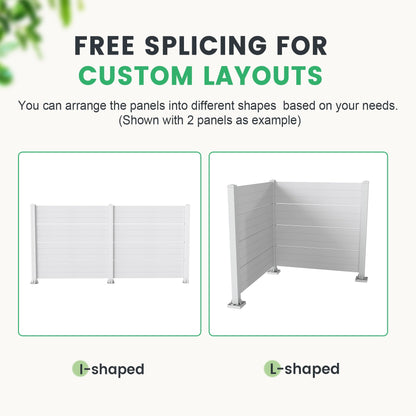 Two Panel Vinyl Outdoor Privacy Screen For Patio