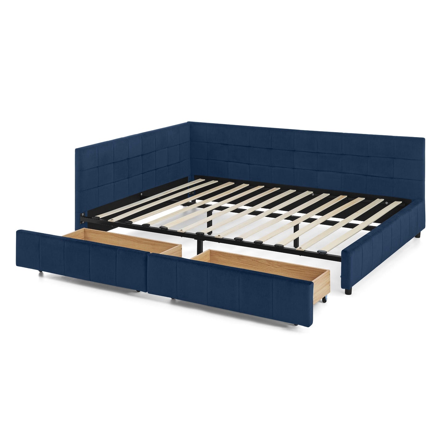 Elegant Upholstered Bed Frame And Armrests