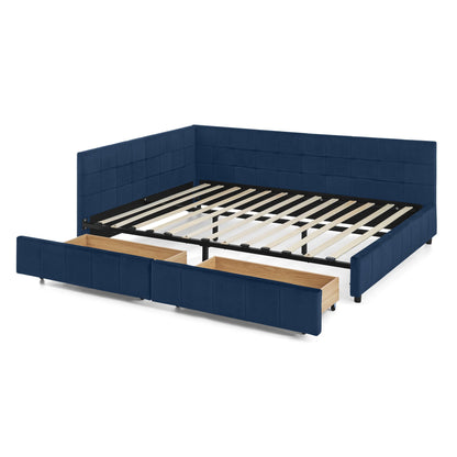 Elegant Upholstered Bed Frame And Armrests