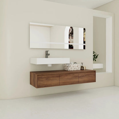 Modern Wall Mounted Vanity Resin Sink Drawer