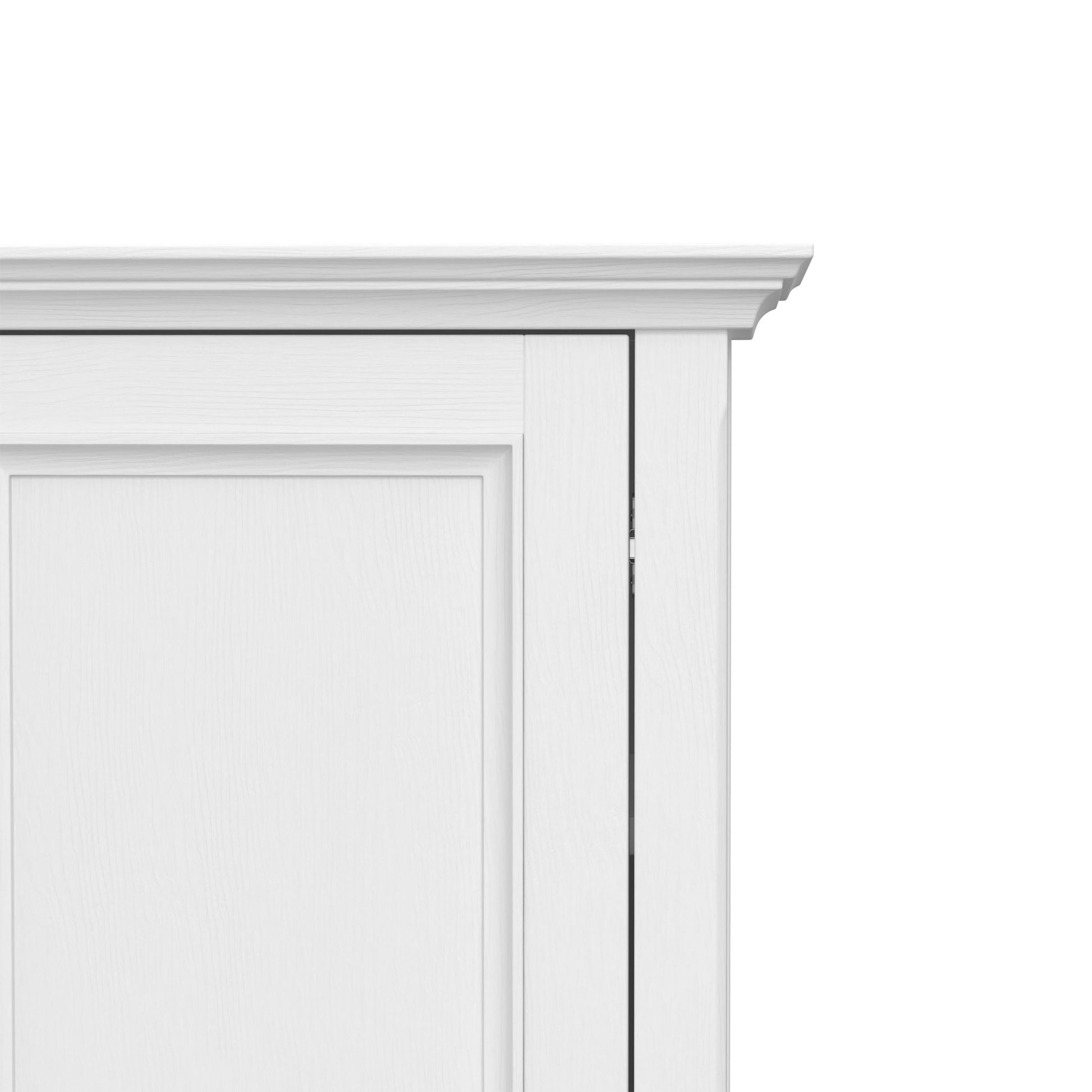 Amherst Handcrafted Medium Storage Cabinet white wood accent cabinet with crown molding details on Tampa Home & Garden Store
