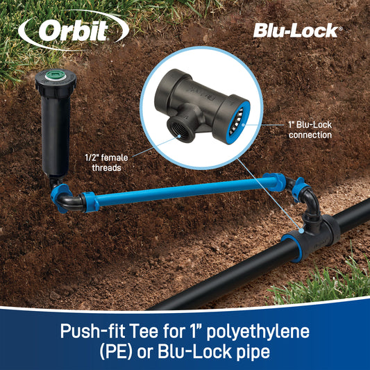 1" Blu-Lock x 1/2" FPT Reducing Tee 31671 - Tampa Home & Garden Store