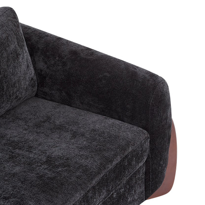 Chenille Sofa with Wooden Legs for a Modern Home