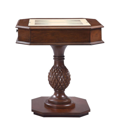 Bishop reversible chess and checker wooden table in cherry finish on Tampa Home & Garden Store