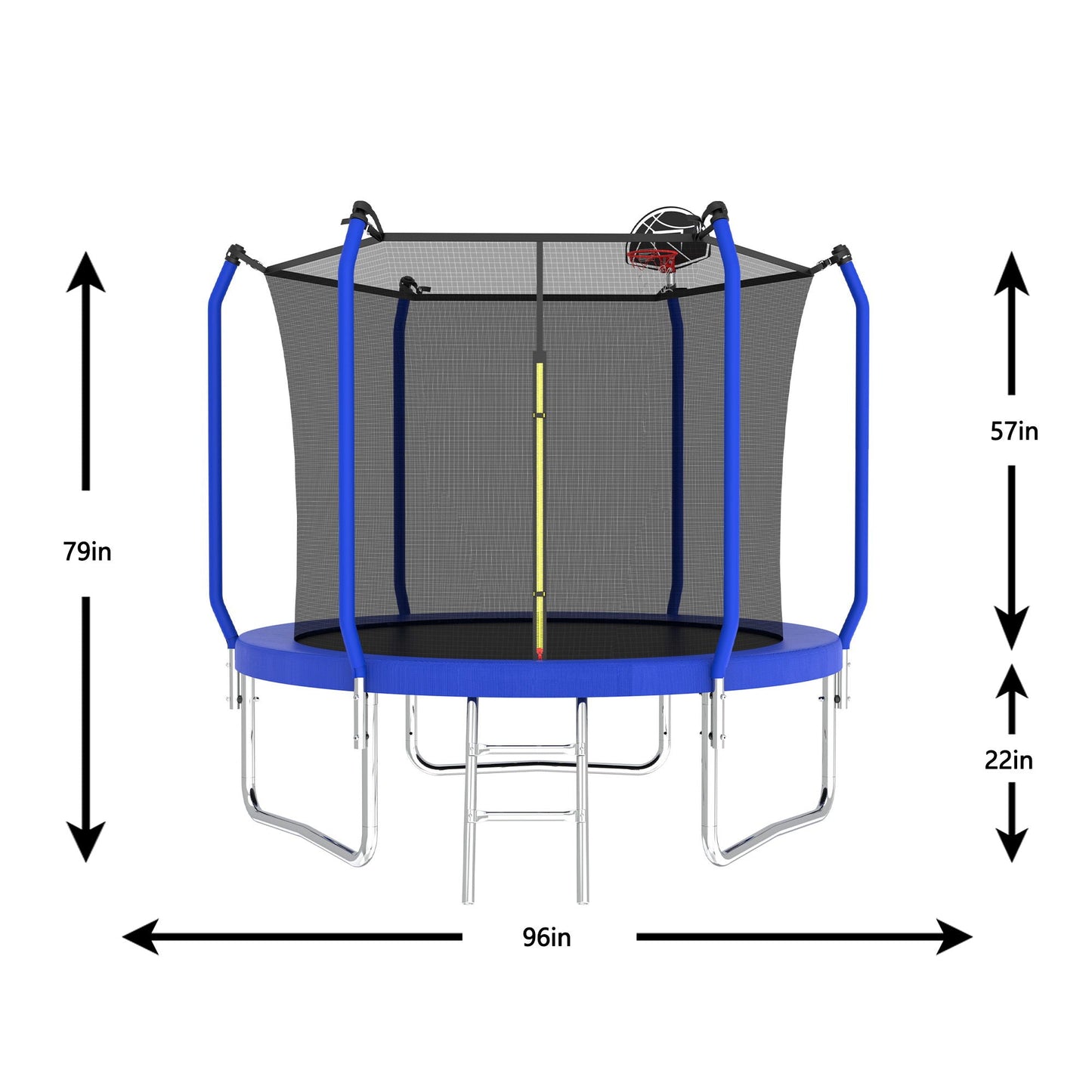 Outdoor Backyard Trampoline and Basketball Hoop