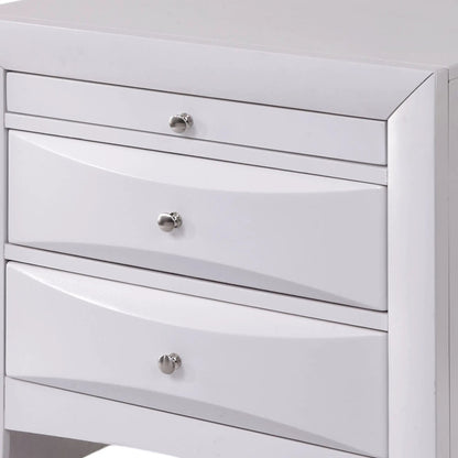 Ireland Elegant Design Nightstand white accent by Unique Piece Furniture with silver knob on Tampa Home & Garden Store