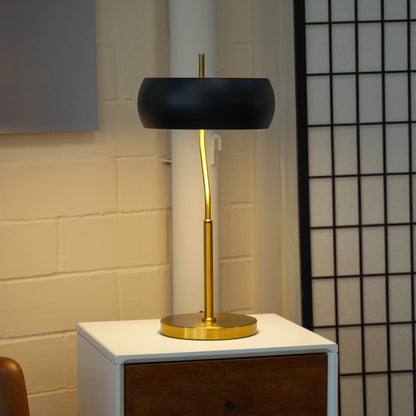 Table Lamp - Gold with gold-tone stem and black shade on Tampa Home & Garden Store