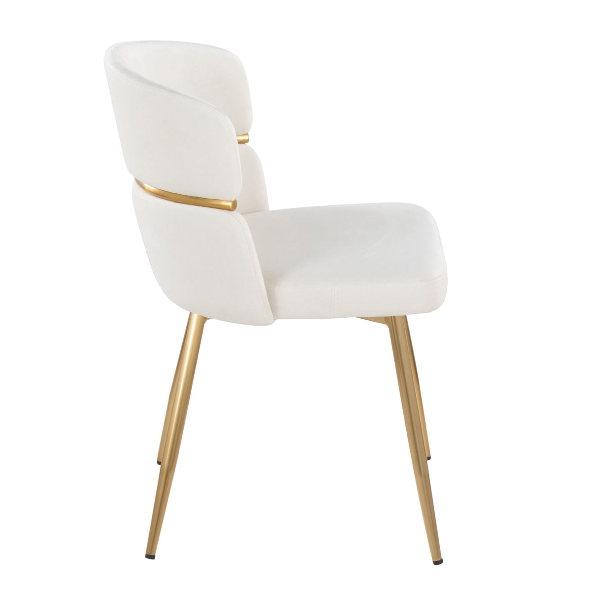 Art Deco dining chair white upholstery with gold metal accents by HouseOfZazla on Tampa Home & Garden Store