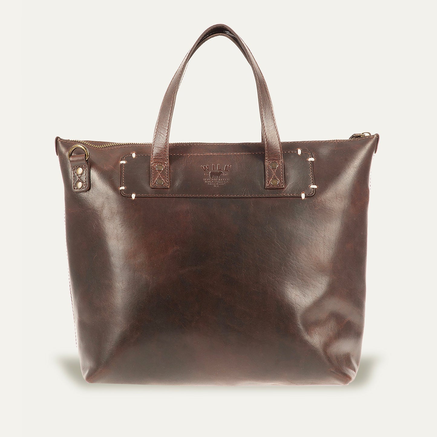 Simple Satchel Will Leather Goods brown leather with top handles on Tampa Home & Garden Store