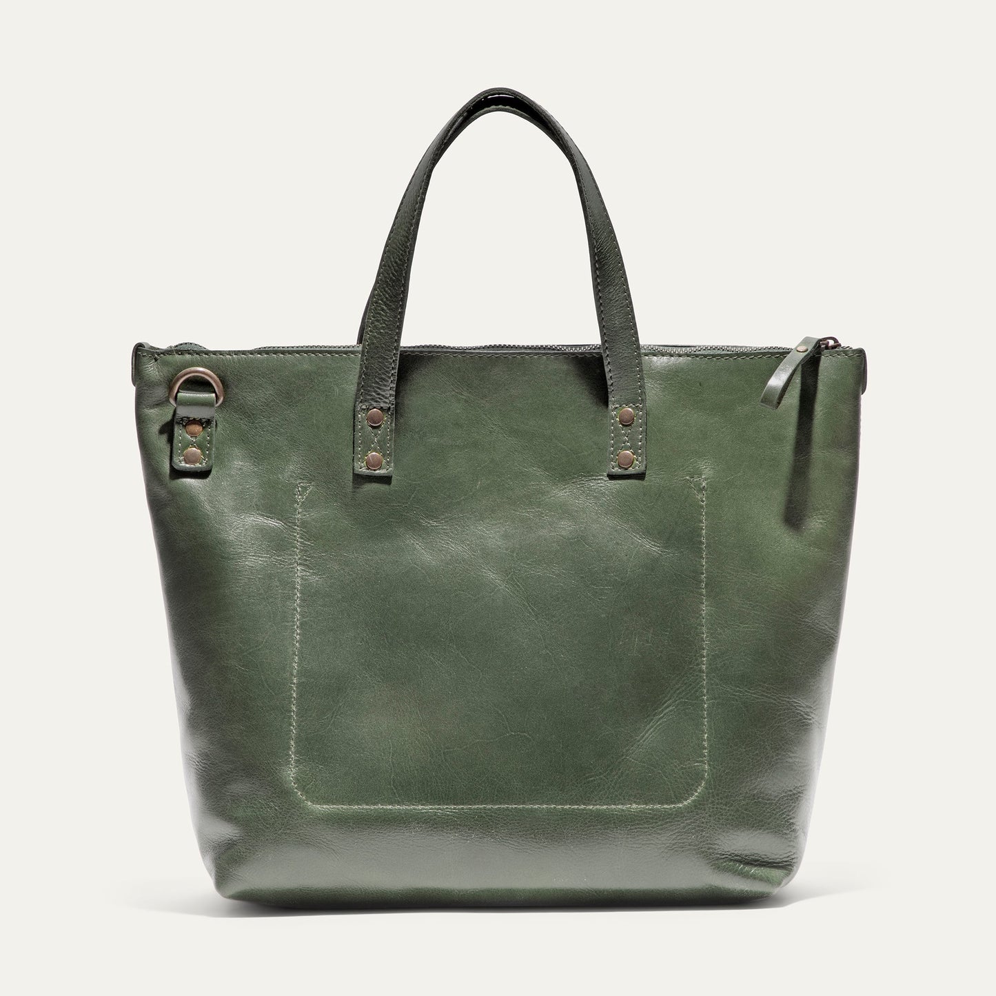 Simple Satchel by Will Leather Goods, green leather bag with sturdy handles on Tampa Home & Garden Store